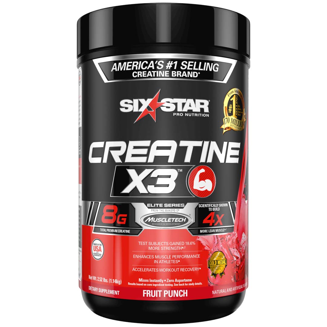 Six Star Creatine Powder Creatine X3 | Creatine HCl + Creatine Monohydrate Powder | Muscle Builder & Muscle Recovery Workout Supplement | Creatine Supplements | Fruit Punch (35 Servings)