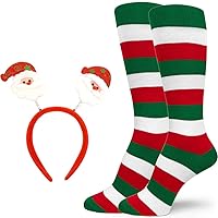 Men's Christmas Socks & Christmas Party Santa Head Band Set