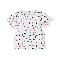 Kids Baby Boys Girls Birthday Shirts Short Sleeve Crew Neck Polka Dots Tops Basic Tee Shirt Baby Summer Clothes