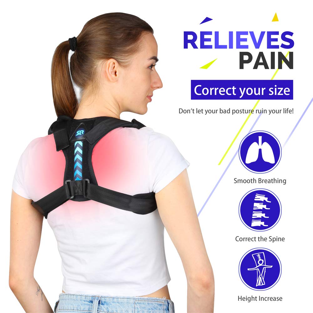SR SUN ROOM Posture Corrector For Men And Women- Adjustable Upper Back Brace For Clavicle Support and Providing Pain Relief From Neck, Back and Shoulder