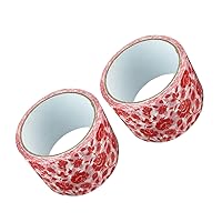 Operitacx 2 Rolls Masking Tape Gift Tape Flower Washi Tape Valentines Day Party Supplies Japandi Decor Floral Decorations Japanese Decor Diary Sticker Tape Red Flowers Printing