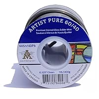 Artist Pure 60/40 Stained Glass Solder, 0.125inch, 1lb (3mm / 454g)
