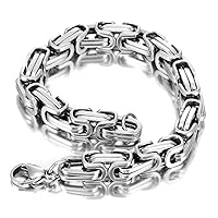 Urban Jewelry Men's Bracelet Stainless Steel Silver 8.5 inch L x 0.25 inch W (With Branded Gift Box)