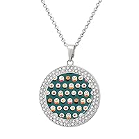 Sushi Set Fashion Diamond Necklace Round Shaped Pendant Necklaces Brilliant Gift for Wife Girlfriend Mother