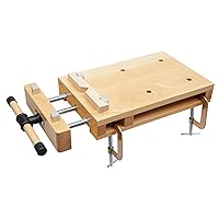Woodworking Bench Vise - Hard Wood Vise for Workbench with 4 Bench Dogs and 2 Clips, Wood Bench Vises Kit Workbench Top Whittling Vise Woodworking Tools Work Benches for Garage Studios