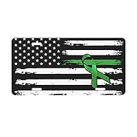 Fuck Gallbladder Cancer Awareness American Flag Personalized Aluminum Front License Plate Customize Your Vehicle's Look 6