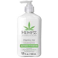 Body Lotion - Fragrance-Free Herbal Limited Edition Daily Moisturizing Cream, Shea Butter, Aloe, Body Moisturizer - Skin Care Products, Hemp Seed Oil - 17 Fl Oz