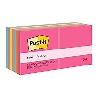 Post-it Notes, 3x3 in, 14 Pads, America's #1 Favorite Sticky Notes, Poptimistic Collection, Bright Colors (Acid Lime, Aqua Splash, Guava, Neon Green, Power Pink, Vital Orange)Recyclable (654-14AN)