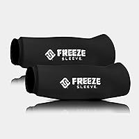FreezeSleeve 2 Pack Ice & Heat Therapy Sleeve- Reusable, Flexible Gel Hot/Cold Pack, 360 Coverage for Knee, Elbow, Ankle, Wrist- Black, Large