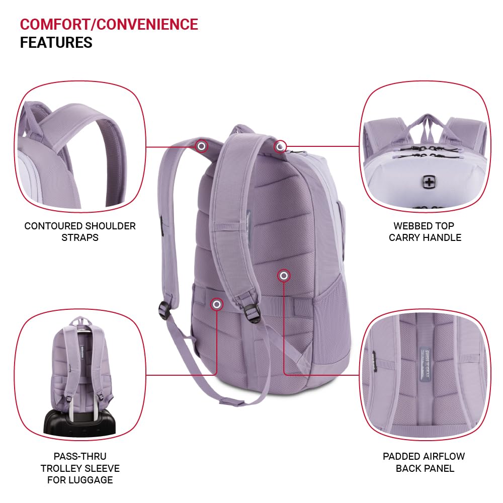 SwissGear 8171 Laptop Backpack, Lavender/Light Purple, 18.5 Inches
