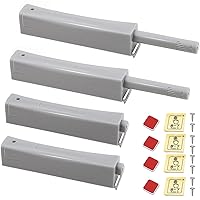 Push to Open Door Latch Cabinet Hardware ATTHW® 4 Pack Magnetic Push Latch & Lock for Hidden Door Touch Latch and Catch Drawer Magnet Push Release Heavy Duty Tip on Closet Close Strong Pop Out, Gray