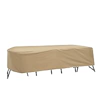 Weatherproof Patio Table and Highback Chair Set Cover, Tan, Fits Oval/Rectangle tables 72