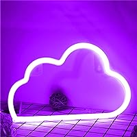 Cartoon Cloud Shaped Sign LED Neon Table Lights USB Battery Operated Home Party Kids Room Art Decorative Wall Hanging Night Lamp,Purple