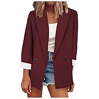 Women's Blazers Casual Lapel Open Front Long Sleeve Work Office Suit Jacket Coat Casual Blazer