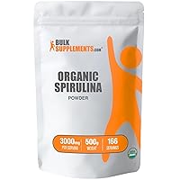 Organic Spirulina Powder - Superfood Powder, Green Spirulina Powder, Spirulina Organic - Vegan-Friendly, 3000mg per Serving, 500g (1.1 lbs) (Pack of 1)
