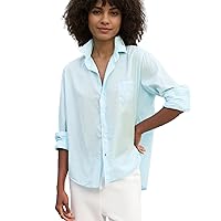 Long Sleeve Shirts for Women Blouse Relaxed Button-Up Shirt Casual Oversized Boyfriend Fashion Tops