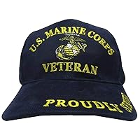 XGATML FERGRELM Moon Marines Marine Corps EGA Veteran Vet Proudly Served Blue Embroidered Baseball Cap Dad Hat Premium Quality Dad Hat for Men Women