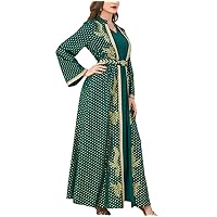 Eid Party Abaya Muslim Dress 2 Piece Set Women Abayas Dubai Turkey Islam Maxi Dresses Kaftan Robe