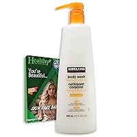 Kirkland Signature Citrus Body Wash 27 Fl Oz with Pump Vital Volumes Skin Care Tips Card | Bundle