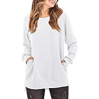 Florboom Sweatshirt for Women Fall Long Sleeve Tunic Tops Casual Round Neck Shirt with Pockets