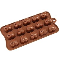 Silicone Chocolate Candy Molds [Dimple Heart, 15 Cup] - Non Stick, BPA Free, Reusable 100% Silicon & Dishwasher Safe Silicon - Kitchen Rubber Tray For Ice, Crayons, Fat Bombs and Soap Molds