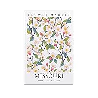 ShEraf Missouri State Flower Art Print, Hawthorn 1960's Wall Art Botanical Canvas Art Poster And Wall Art Picture Print Modern Family Bedroom Decor Posters 16x24inch(40x60cm) 19.0