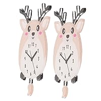 ERINGOGO 2Pcs Decorative Mini House Decor Grandfather Clock Accessories Animal Tell The time House Furniture wear-Resistant Miniature Craft Simulated Miniature Craft Wooden Clocks