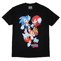 Seven Times Six Sonic The Hedgehog Men's Sonic Knuckles Tails Graphic Print T-Shirt