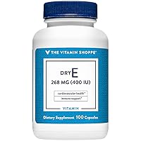 The Vitamin Shoppe Vitamin E Dry 400IU - Natural Source, Supports Healthy Cardiovascular System, Immune Health & Eye Health - Once Daily (100 Capsules)