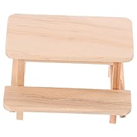 ERINGOGO Doll House One Piece Table Dollhouse Table Chairs Mini Realistic Furniture Dining Table Chair Model Dollhouse Dining Table Mini Picnic Table Prop Bench Miniature Wood