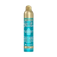 Revitalize + Argan Shine Extra Strength Multi-Benefit Heat Protection Hairspray with Argan Oil & Silk Proteins, Tame Frizz & Non-Greasy Shine, Morocco, 8 Ounce