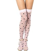 iB-iP Women's Polka Dots Seamless Stylish Stocking Thigh High Hold-up Stockings