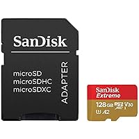 SanDisk Extreme 128GB UHS-I U3 microSDXC Memory Card with SD Adapter