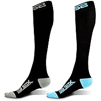 2 Pairs Size X-Large Compression Socks (Black/Gray + Black/Blue)