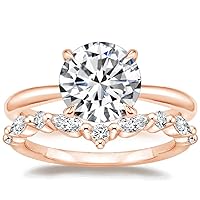 Solid 14k Rose Gold Prong Petite Twisted Vine Simulated 4 CT Diamond Engagement Ring Promise Bridal Ring