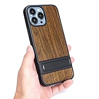 ZIFENGX- Slim Case for iPhone 14Pro Max/14 Plus/14Pro/14, Folding Bracket Case Shockproof Walnut Wood Grain Cover (14ProMax,Wood)