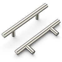 Hickory Hardware 10 Pack Kitchen Cabinet Handles, Drawer Pulls for Doors & Dresser Drawers, Hardware for Bathroom, 3 Inch Hole Center, Satin Nickel, Heritage Collection