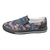 Unisex Dachshund Pattern Slip-on Canvas Kid's Shoes (Big Kid) for Girl