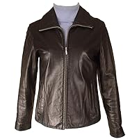 14P Size Leather Coats for Women and Tall Black