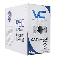 Vertical Cable Cat5e, 350 Mhz, UTP, Gel Filled (Flooded Core), Direct Burial, 1000ft, Black, Bulk Ethernet Cable