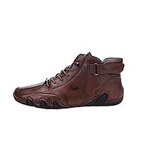 Chukka Boots Mens,Italian Handmade Suede High Boots，Waterproof Boots for Men Non-Slip Breathable High Boots