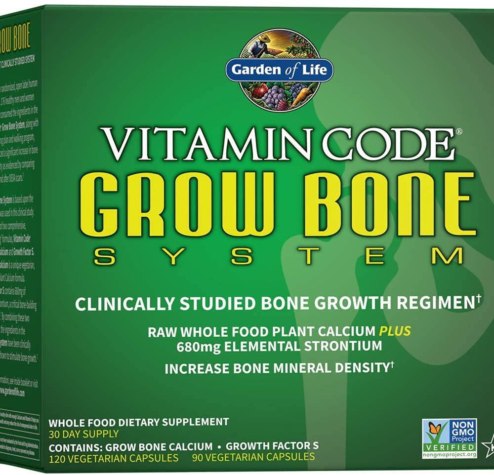 Garden of Life Calcium Supplement - Vitamin Code Grow Bone Made with Whole Foods, Strontium & Dr. Formulated Women's Probiotics Once Daily, 16 Strains, 50 Billion, 30 Capsules