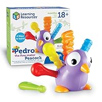 Pedro the Fine Motor Peacock - 6 pieces, Ages 18+ months Toddler Learning Toys, Montessori Toys, Develops Fine Motor Skills, Toddler Toys