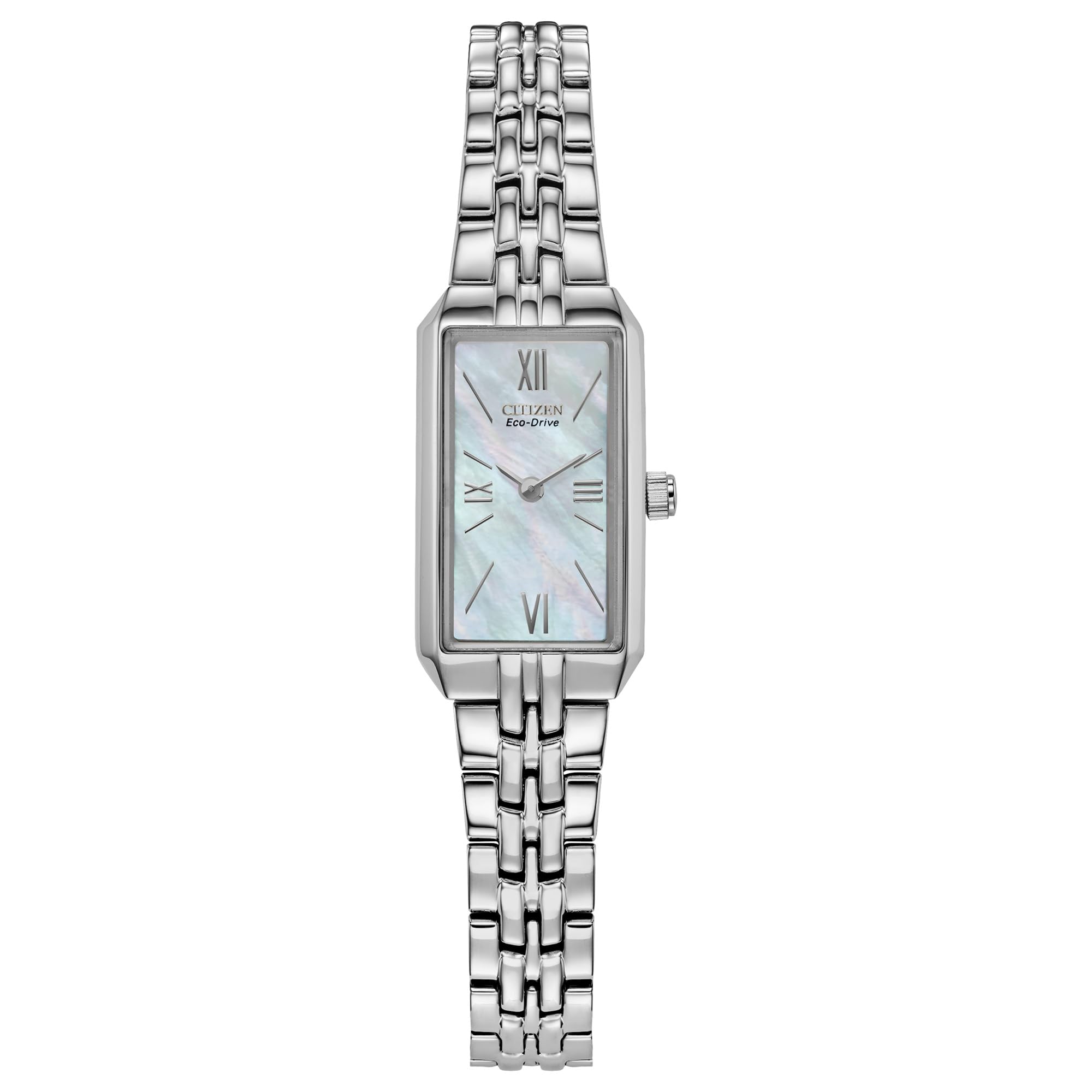 Citizen Ladies' Eco-Drive Classic Dress Corso Stainless Steel Rectangle Watch, 2-Hand, Jewelry Clasp