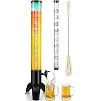 Beer Dispenser with LED Light 3 L, Margarita Mimosa Tower Drink Dispenser  with Tap, Keep Beverages Cold, Perfect for Party Bar Gameday - BLACK