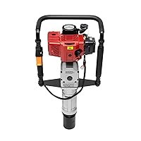 52CC Petrol Post Driver, Single-Cylinder 2-Stroke Engine with Air Cooling Gas-Powered T Post Driver, Hand Pull Start with Post Driving Heads for Vegetable Planting (55-70MM Sleeve)