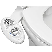 LUXE Bidet NEO 185 - Self-Cleaning, Dual Nozzle, Non-Electric Bidet Attachment for Toilet Seat, Adjustable Water Pressure, Rear and Feminine Wash (White)