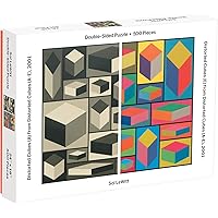 Galison MoMA Sol Lewitt 500 Piece Double Sided Puzzle for Families, Abstract Art Puzzle with Cubic Art in Black and White + Color, Multicolor (0735357889)