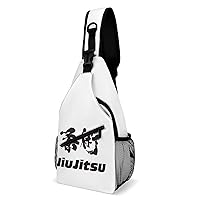Brazilian Jiu-Jitsu Printed Crossbody Sling Backpack Multipurpose Chest Bag Daypack for Travel Hiking