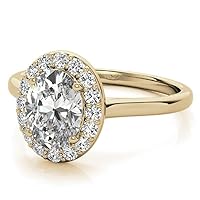 1.0 ct Oval Shaped Engagement Rings For Women Vintage Wedding RingS925 10K 14K 18K Yellow Gold Moissanite Bridal Wedding Rings